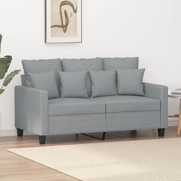 vidaXL 2-Seater Sofa Light Grey 120 cm Fabric