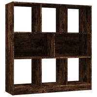 vidaXL Book Cabinet Smoked Oak 97.5x29.5x100 cm Engineered Wood