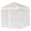 vidaXL Hexagonal Pop-Up Marquee with 6 Sidewalls Cream White 3.6x3.1 m