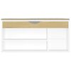 vidaXL Shoe Bench with Cushion White and Sonoma Oak 104x30x49 cm Engineered Wood