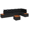 vidaXL Garden Sofa Set with Cushion 7 pcs Black Poly rattan