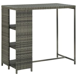 vidaXL Bar Table | Grey | PE Rattan, Steel | 120 x 60 x 110 cm | Bar Table