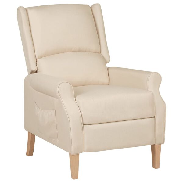 vidaXL Reclining Chair Cream Fabric