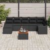 vidaXL Garden Sofa Set with Storage 8 pcs Black Poly Rattan