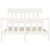 vidaXL Bed Frame without Mattress White Double Solid Wood Pine