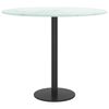 vidaXL Table Top White Ø50x0.8 cm Tempered Glass with Marble Design
