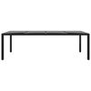 vidaXL Garden Table 250x100x75 cm Tempered Glass and Poly Rattan Black