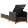 vidaXL Sun Lounger Poly Rattan and Solid Acacia Wood Black