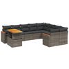 vidaXL 10 Piece Garden Sofa Set with Cushions Grey Poly Rattan