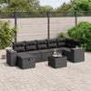 vidaXL 8 Piece Garden Sofa Set with Cushions Black Poly Rattan