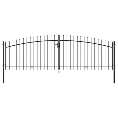 vidaXL Double Door Fence Gate with Spear Top 400x175 cm