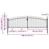 vidaXL Double Door Fence Gate Woerden with Spear Top 400x174.5 cm