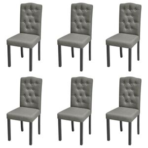 vidaXL Dining Chairs 6 pcs Grey Fabric