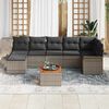 vidaXL Garden Sofa Set with Cushion 8 pcs Grey Poly Rattan