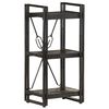 vidaXL 3-Tier Bookcase Black 40x30x80 cm Solid Mango Wood