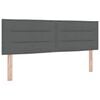 vidaXL LED Headboard with LED Strip Lights Dark Grey 144 cm Polyester