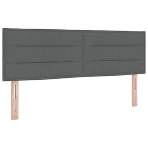 vidaXL LED Headboard with LED Strip Lights Dark Grey 144 cm Fabric
