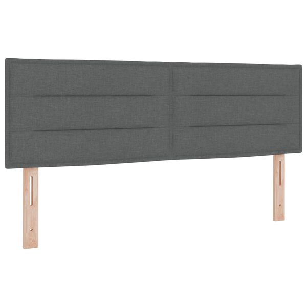 vidaXL LED Headboard with LED Strip Lights Dark Grey 144 cm Polyester