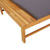 vidaXL Sun Lounger with Dark Grey Cushion and Pillow Solid Wood Acacia