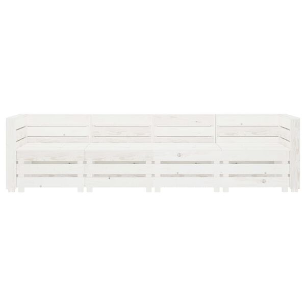 vidaXL Garden 4-Seater Pallet Sofa Wood White
