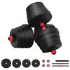 vidaXL 2-in-1 Dumbbell Set Black and Red 121 x 19.5 x 19.5 cm