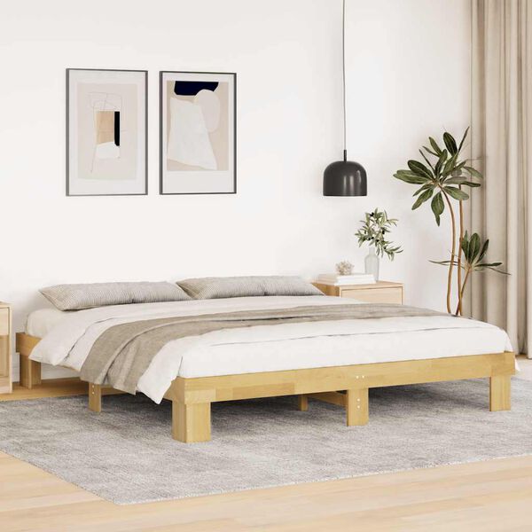 vidaXL Bed Frame without Mattress 180x200 cm Solid Wood Oak