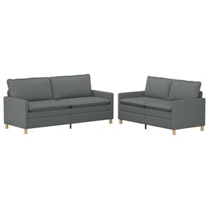 vidaXL Sofa Set 2 pcs Dark Grey Fabric
