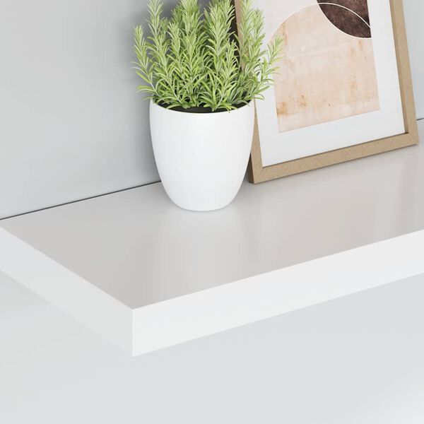 vidaXL Floating Wall Shelf White 50x23x3.8 cm MDF