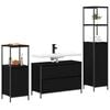 vidaXL Bathroom Furniture Set 3 pcs Black Oak Engineered Wood