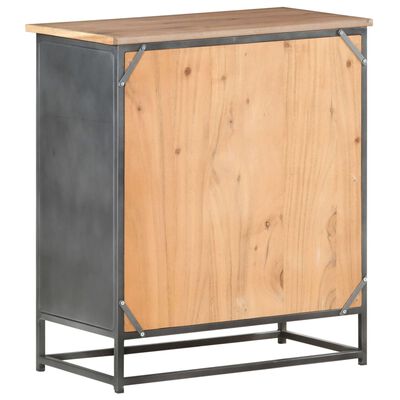 vidaXL Sideboard Grey 60x35x70 cm Solid Acacia Wood and Steel