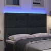 vidaXL LED Headboard with LED Strip Lights Dark Grey 144 cm Polyester