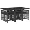 vidaXL 7 Piece Garden Dining Set with Cushions Black Poly Rattan