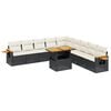vidaXL 11 Piece Garden Sofa Set with Cushions Black Poly Rattan