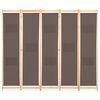 vidaXL 5-Panel Room Divider Brown 200x170x4 cm Fabric