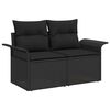 vidaXL Garden Sofa Set with Cushion 5 pcs Black Poly rattan