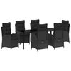 vidaXL Garden Dining Set 7 pcs Black Poly Rattan