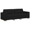 vidaXL Sofa 3 pcs Black Fabric