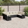 vidaXL 9 Piece Garden Sofa Set with Cushions Black Poly Rattan