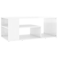 vidaXL Coffee Table High Gloss White 100x50x40 cm Engineered Wood