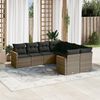 vidaXL 8 Piece Garden Sofa Set with Cushions Grey Poly Rattan