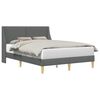 vidaXL Bed Frame with Headboard Dark Grey 153 x 203 cm Fabric
