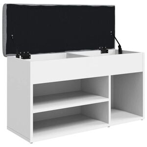 vidaXL Shoe Bench White 82x32x45,5 cm Engineered Wood
