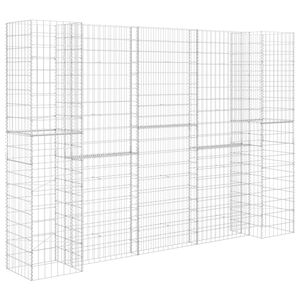 vidaXL H-Shaped Gabion Planter Steel Wire 260x40x200 cm