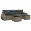 vidaXL 6 Piece Garden Sofa Set with Cushions Grey Poly Rattan