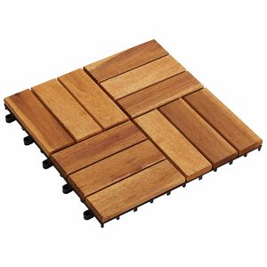vidaXL Decking Tile 10 pcs Brown 30 x 30 cm Acacia Hardwood