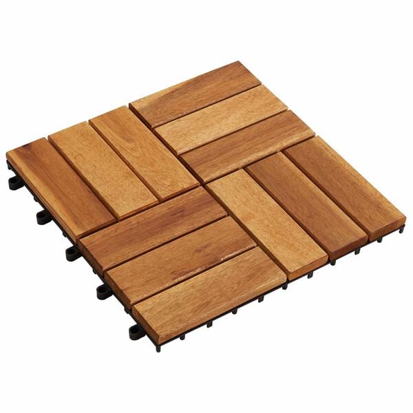vidaXL Decking Tile 10 pcs Brown 30 x 30 cm Acacia Hardwood