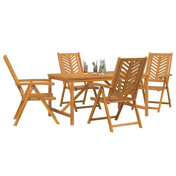 vidaXL Garden Dining Set 5 pcs Brown Solid Acacia Wood
