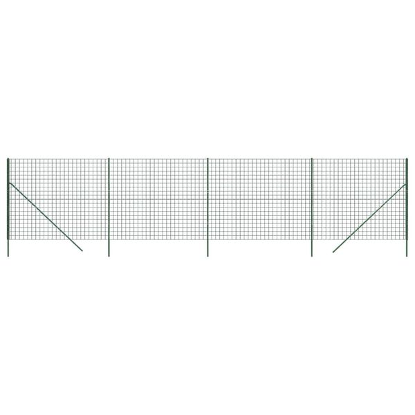 vidaXL Wire Mesh Fence Green 1.8x10 m Galvanised Steel