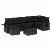vidaXL 8 Piece Garden Sofa Set with Cushions Black Poly Rattan