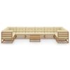 vidaXL 11 Piece Garden Lounge Set&Cushions Honey Brown Solid Pinewood